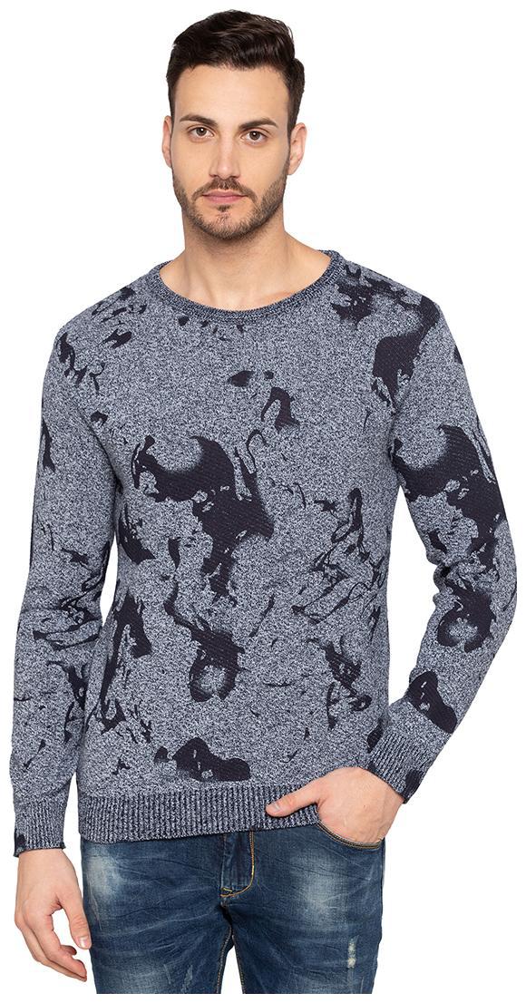 

Status Quo Men Blue Round neck Pullover