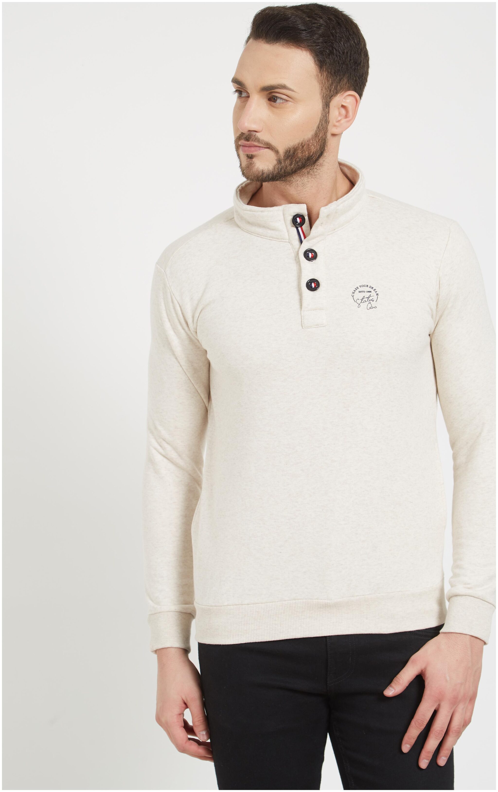 

Status Quo Men Beige Round neck Sweatshirt