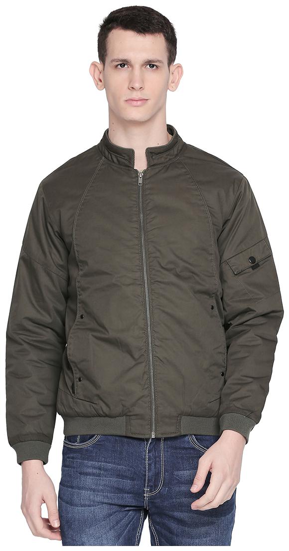 

Status Quo Men Green Solid Quilted jacket