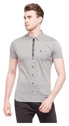 

Status Quo Men Grey Solid Regular Fit Casual Shirt