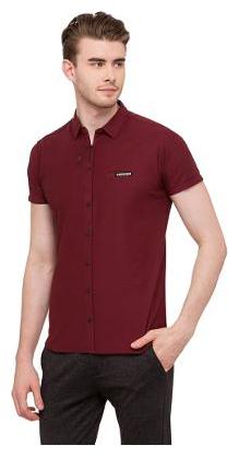 

Status Quo Men Maroon Solid Slim Fit Casual Shirt