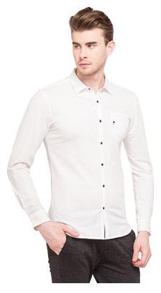 

Status Quo Men White Solid Slim Fit Casual Shirt
