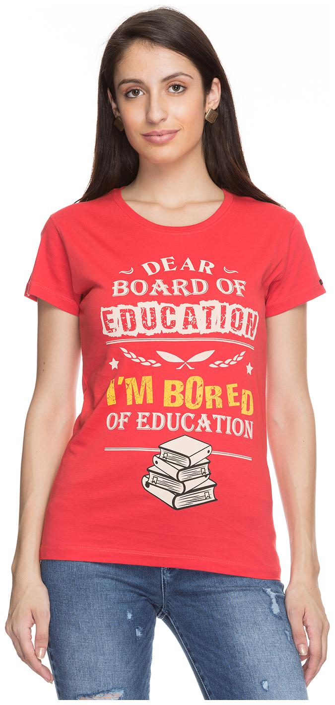 

Status Quo Women Red Slim fit Round neck Cotton T shirt