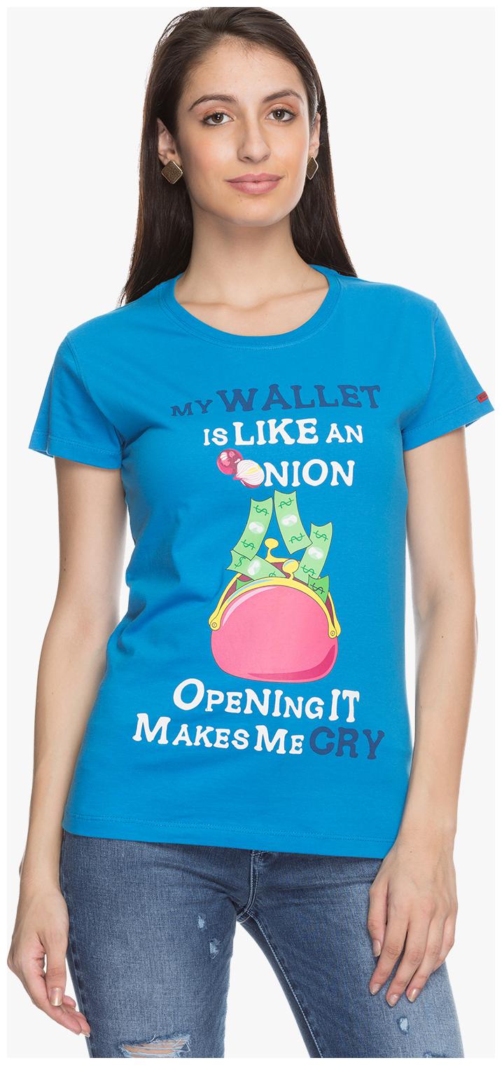 

Status Quo Women Blue Slim fit Round neck Cotton T shirt