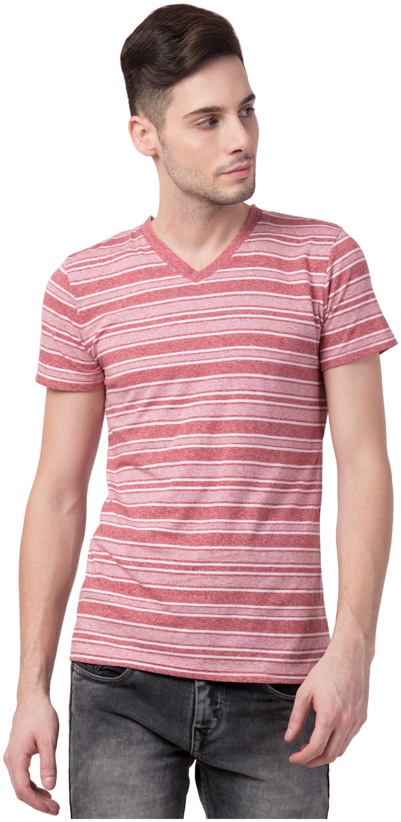

STITCH VASTRA Men Red Regular fit Cotton V neck T-Shirt - Pack Of 1