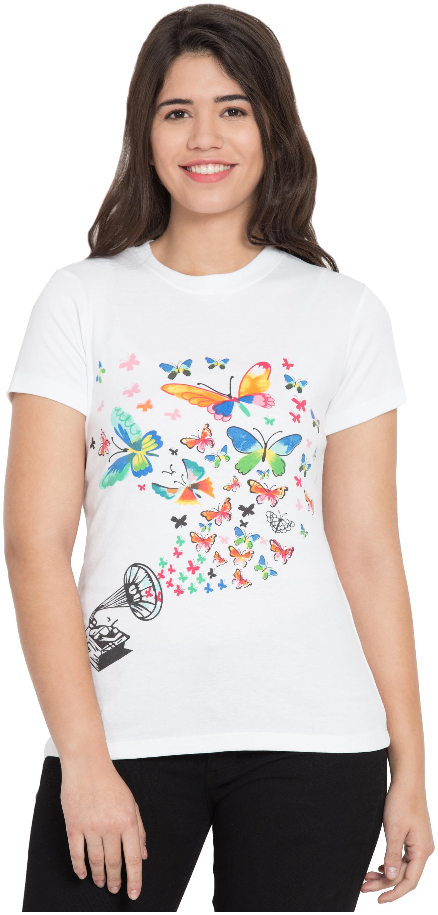 

STITCH VASTRA Women Printed A-line top - White