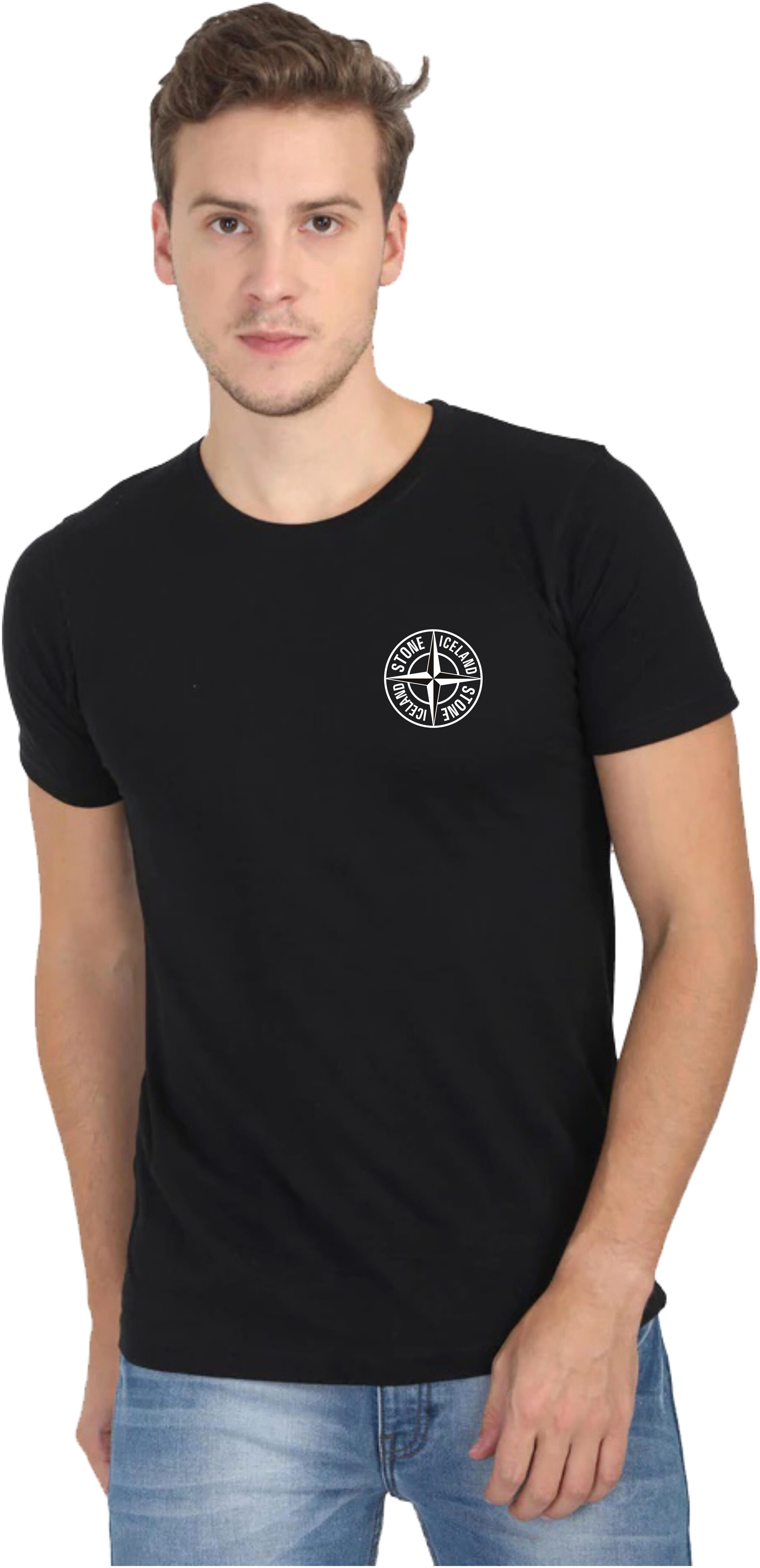 

STONE ICELAND Men Black Regular fit Cotton Round neck T-Shirt - Pack Of 1