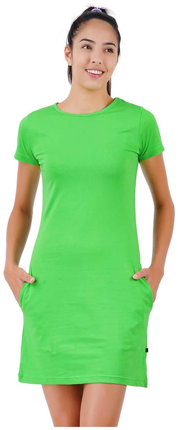 

stoovs Green Solid T shirt dress
