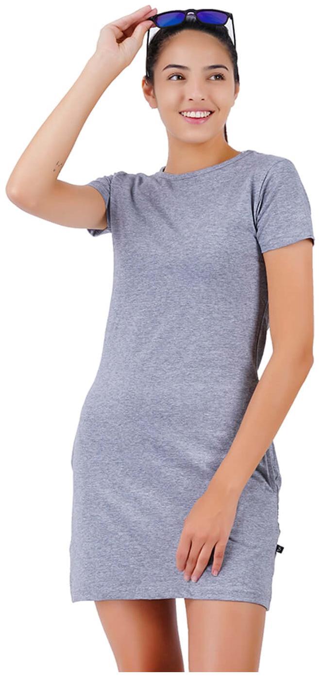 

stoovs Grey Solid T shirt dress