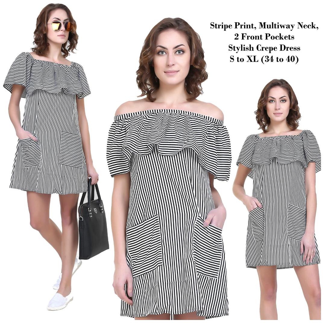 

Chrome Coral Multi Solid A-line dress