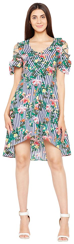 

Oxolloxo Multi Floral Flared dress Blouson dress