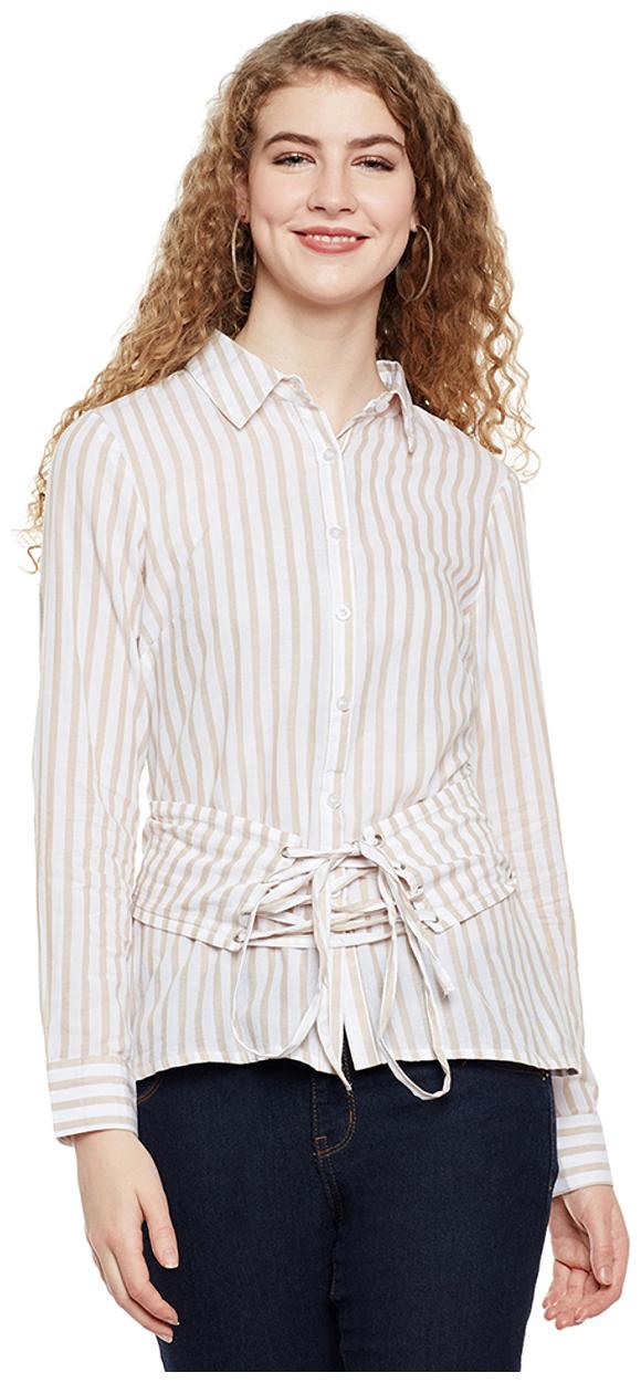 

Oxolloxo Women White Solid Regular Fit Shirt