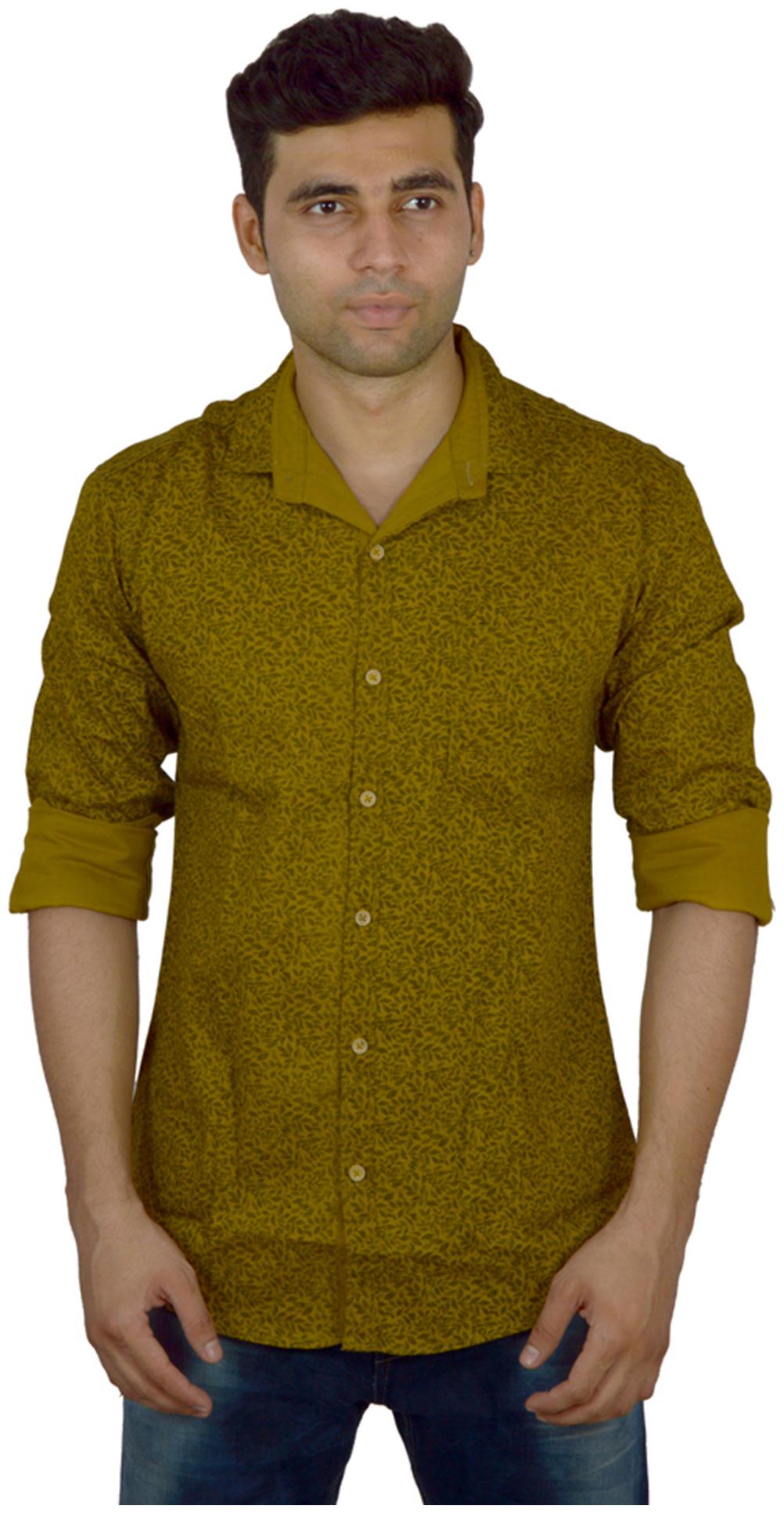 

Studio Nexx Men Yellow Printed Slim Fit Casual Shirt
