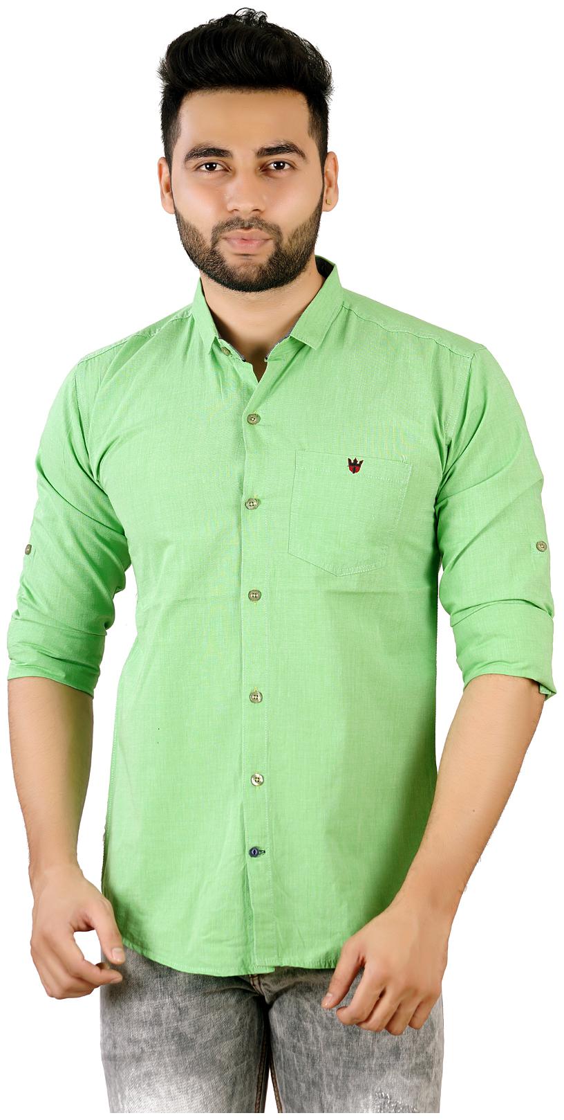 

Studio Nexx Men Green Solid Slim Fit Casual Shirt