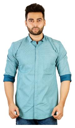 

Studio Nexx Men Blue Printed Regular Fit Casual Shirt
