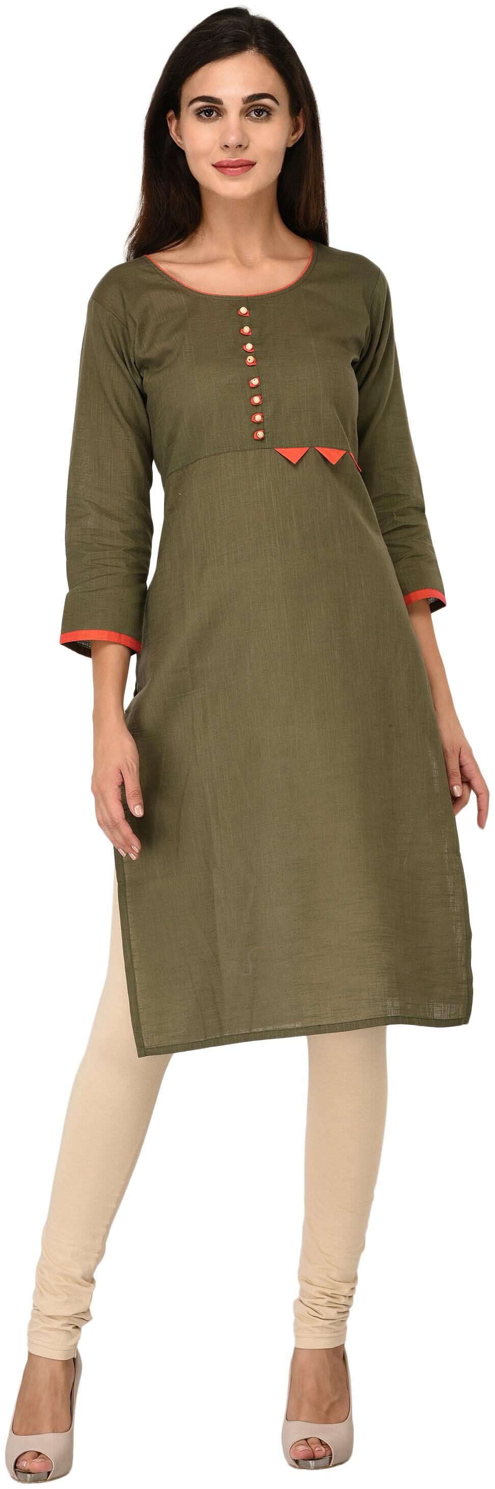 

Studio Nexx Women Green Solid Straight Kurti