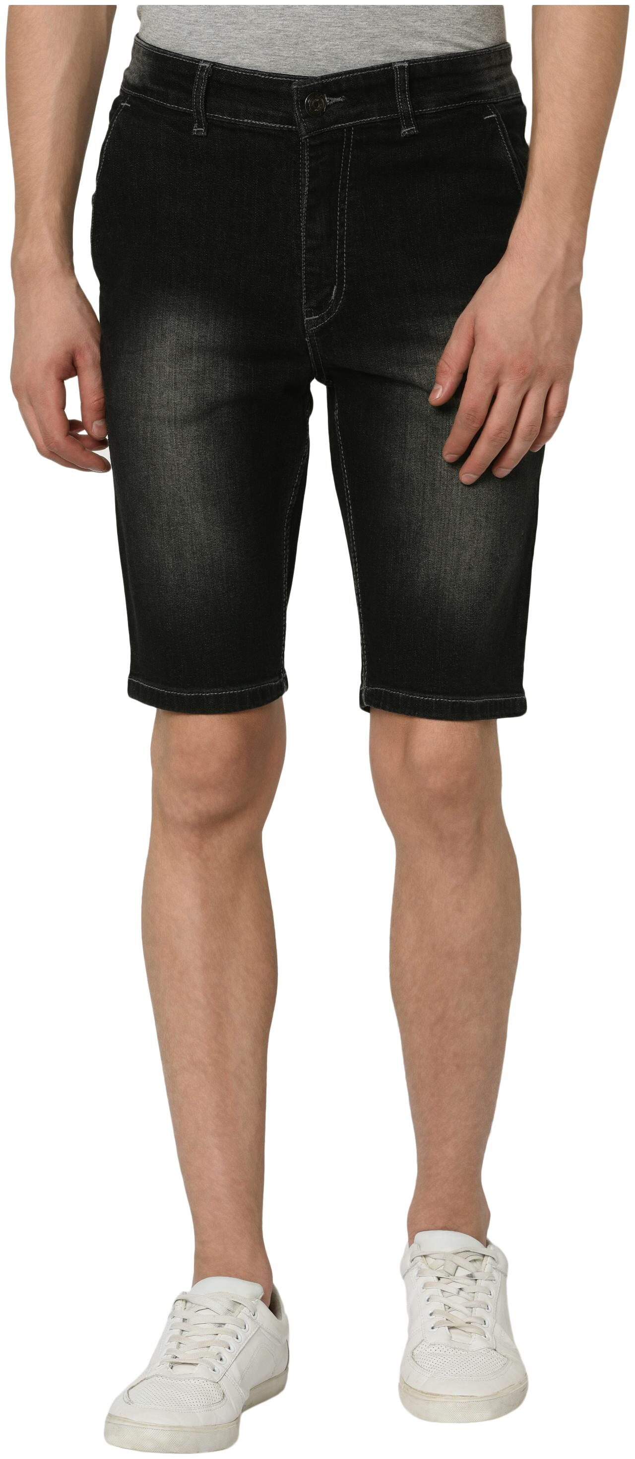 

Studio Nexx Men Black Slim Fit Denim Shorts