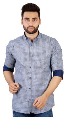 

Studio Nexx Men Blue Printed Regular Fit Casual Shirt
