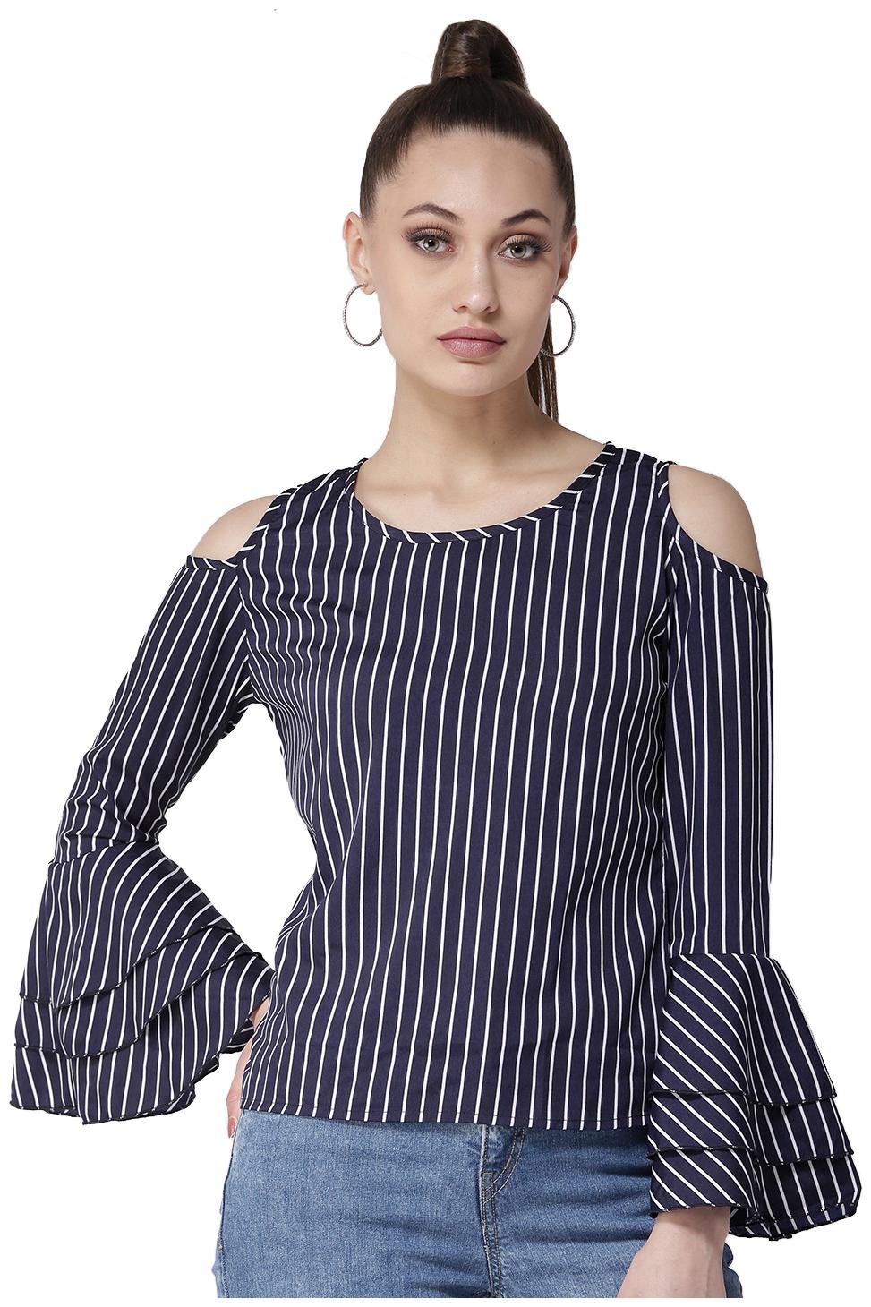 

Style Quotient Women Striped A-line top - Blue