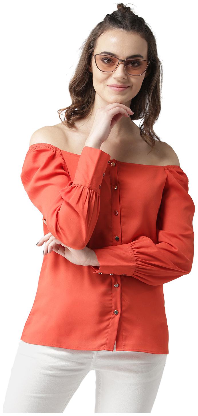 

Style Quotient Women Solid A-line top - Orange