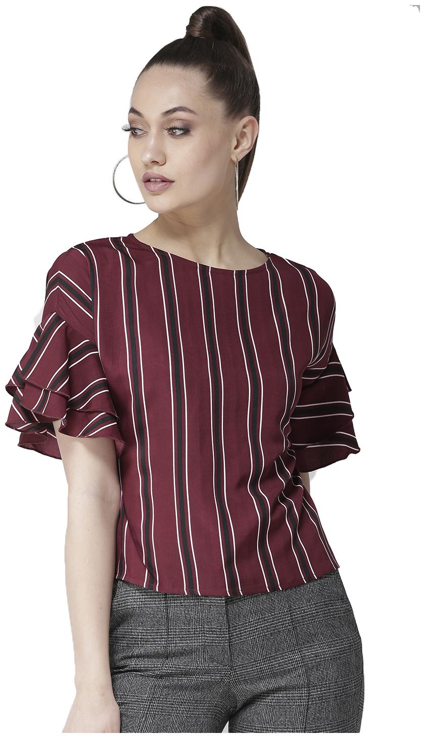 

Style Quotient Women Solid A-line top - Maroon