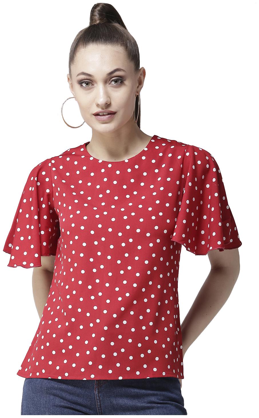 

Style Quotient Women Polka dots A-line top - Red