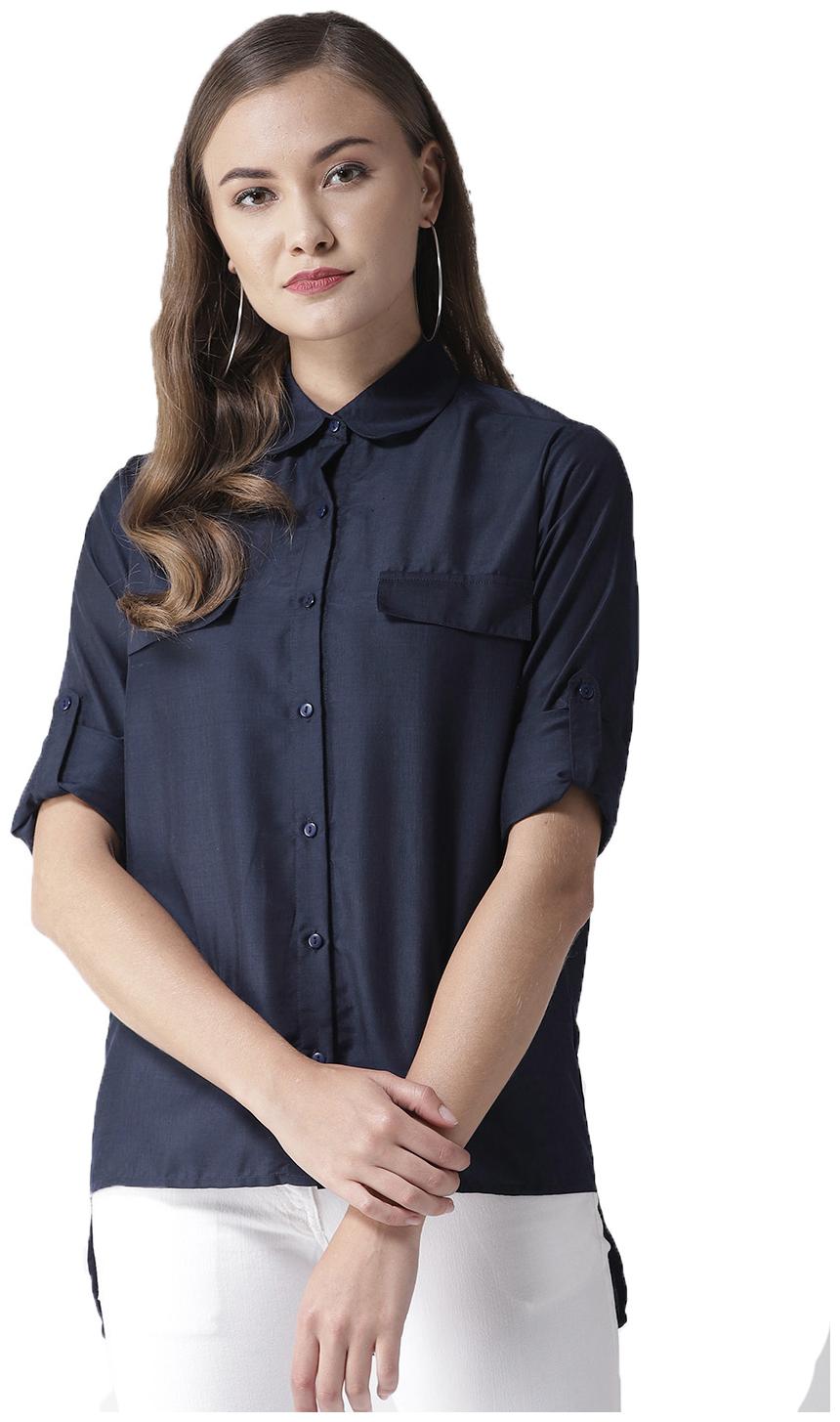 

Style Quotient Women Blue Solid Regular Fit Shirt
