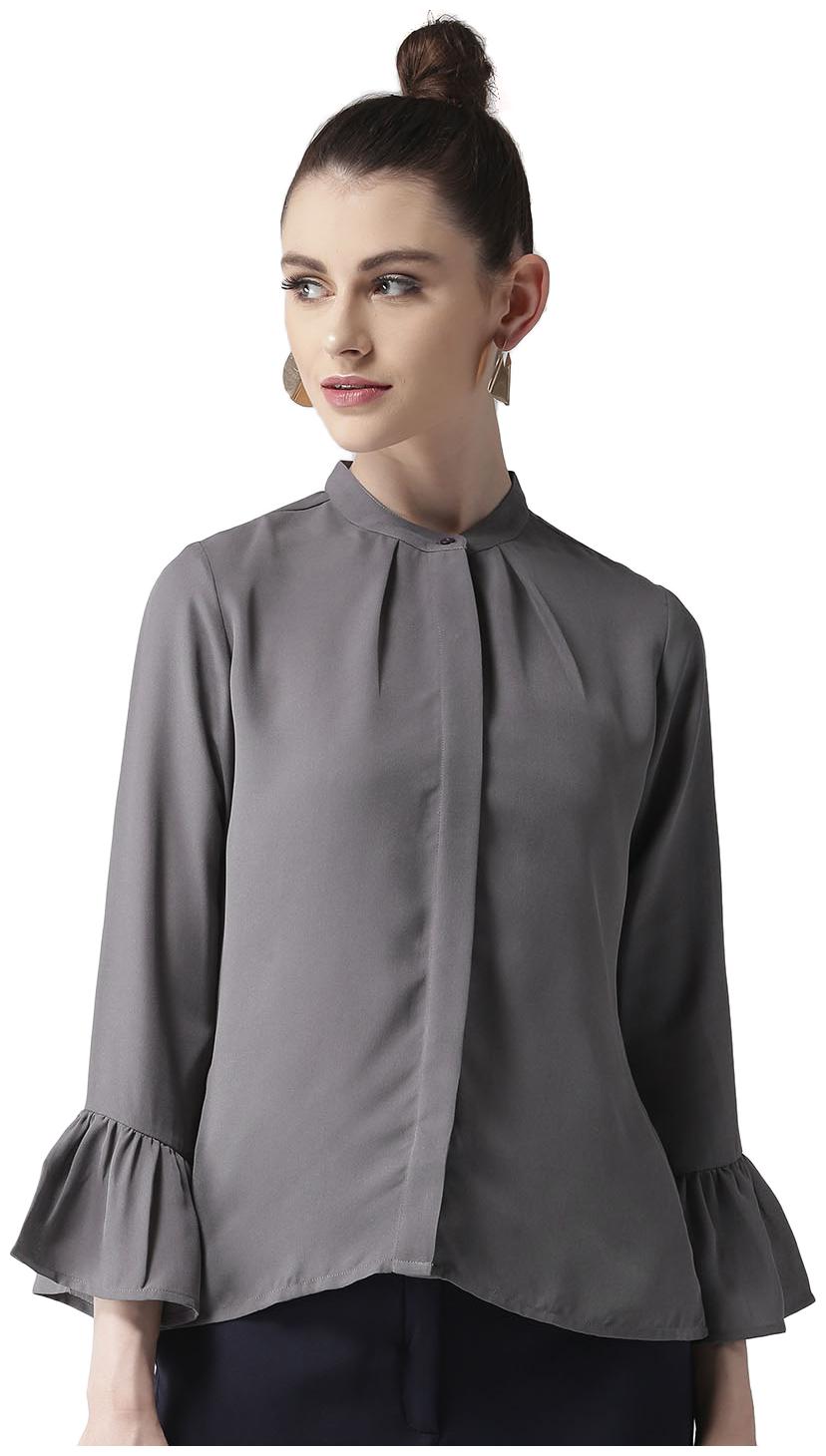 

Style Quotient Women Grey Solid Regular Fit Shirt