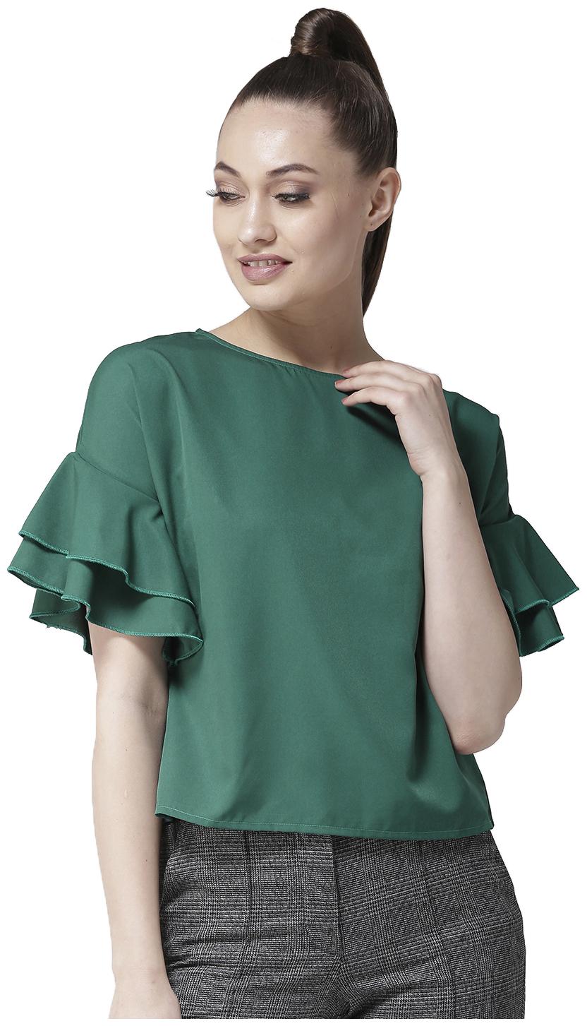 

Style Quotient Women Solid A-line top - Green