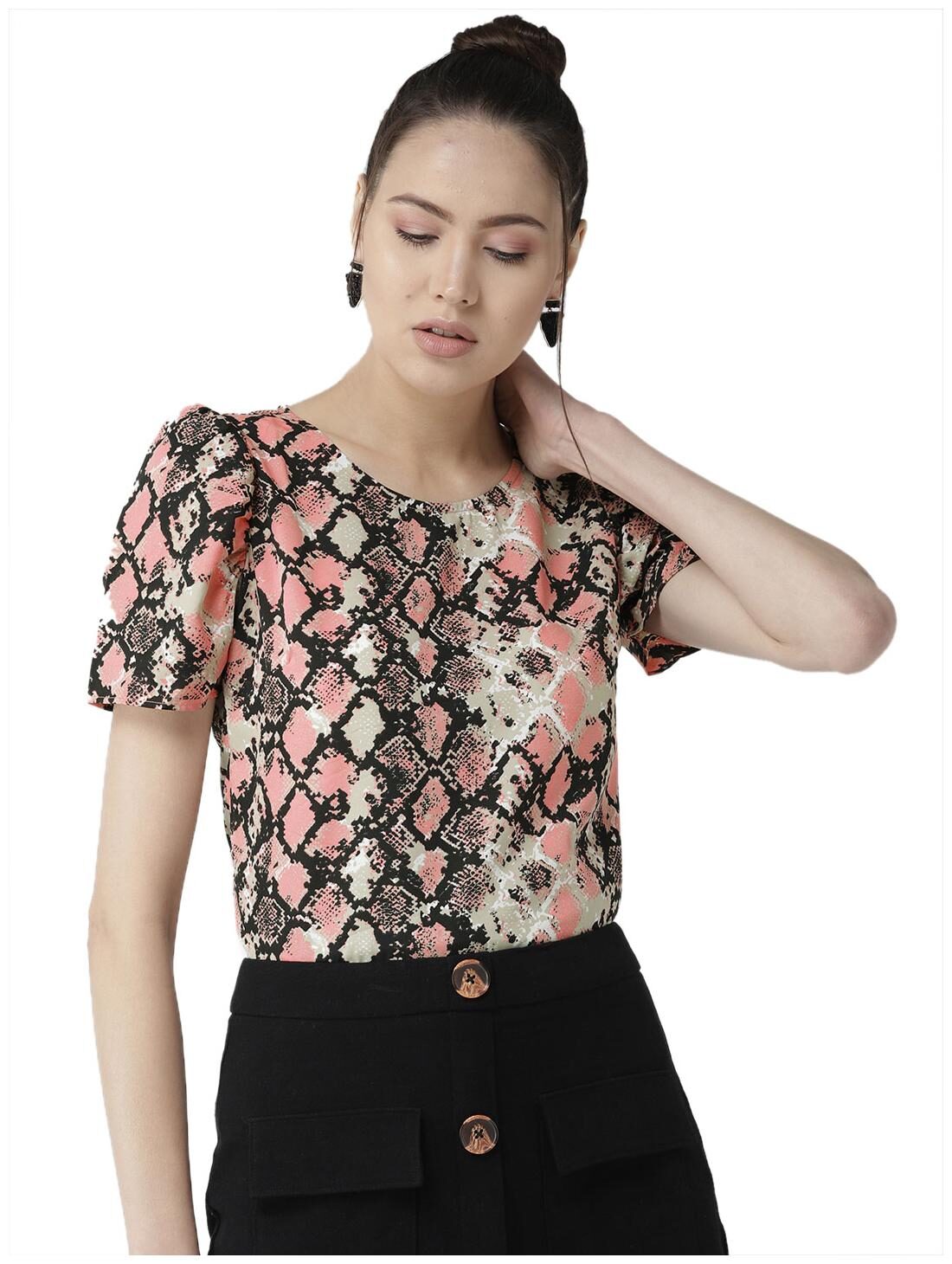 

Style Quotient Women Printed A-line top - Pink