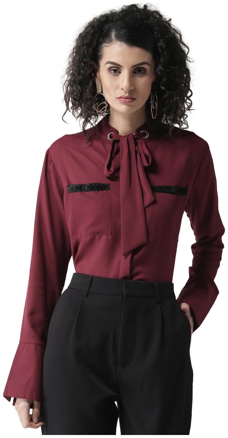 

Style Quotient Women Maroon Solid Regular Fit Shirt