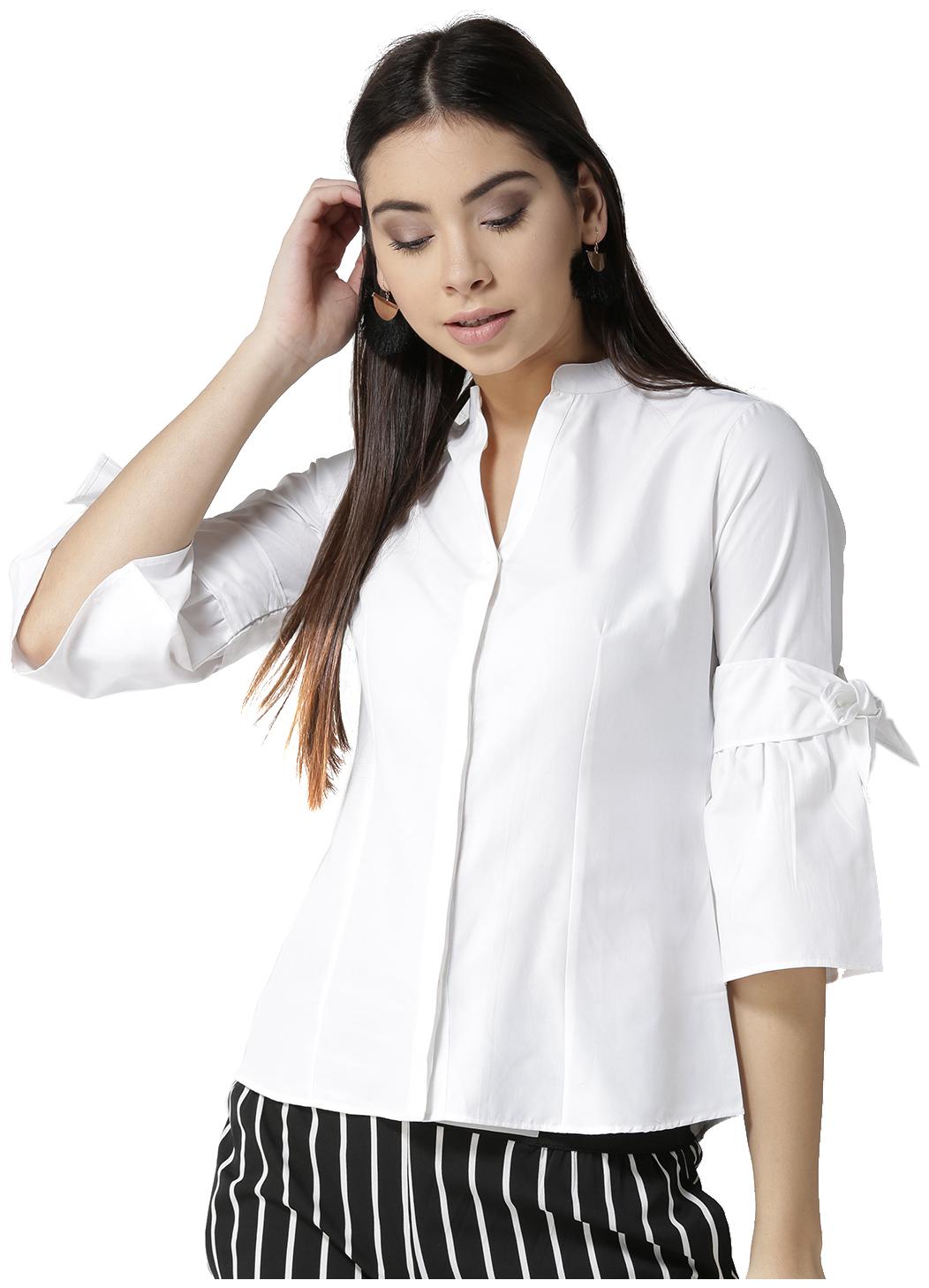 

Style Quotient Women White Solid Regular Fit Shirt