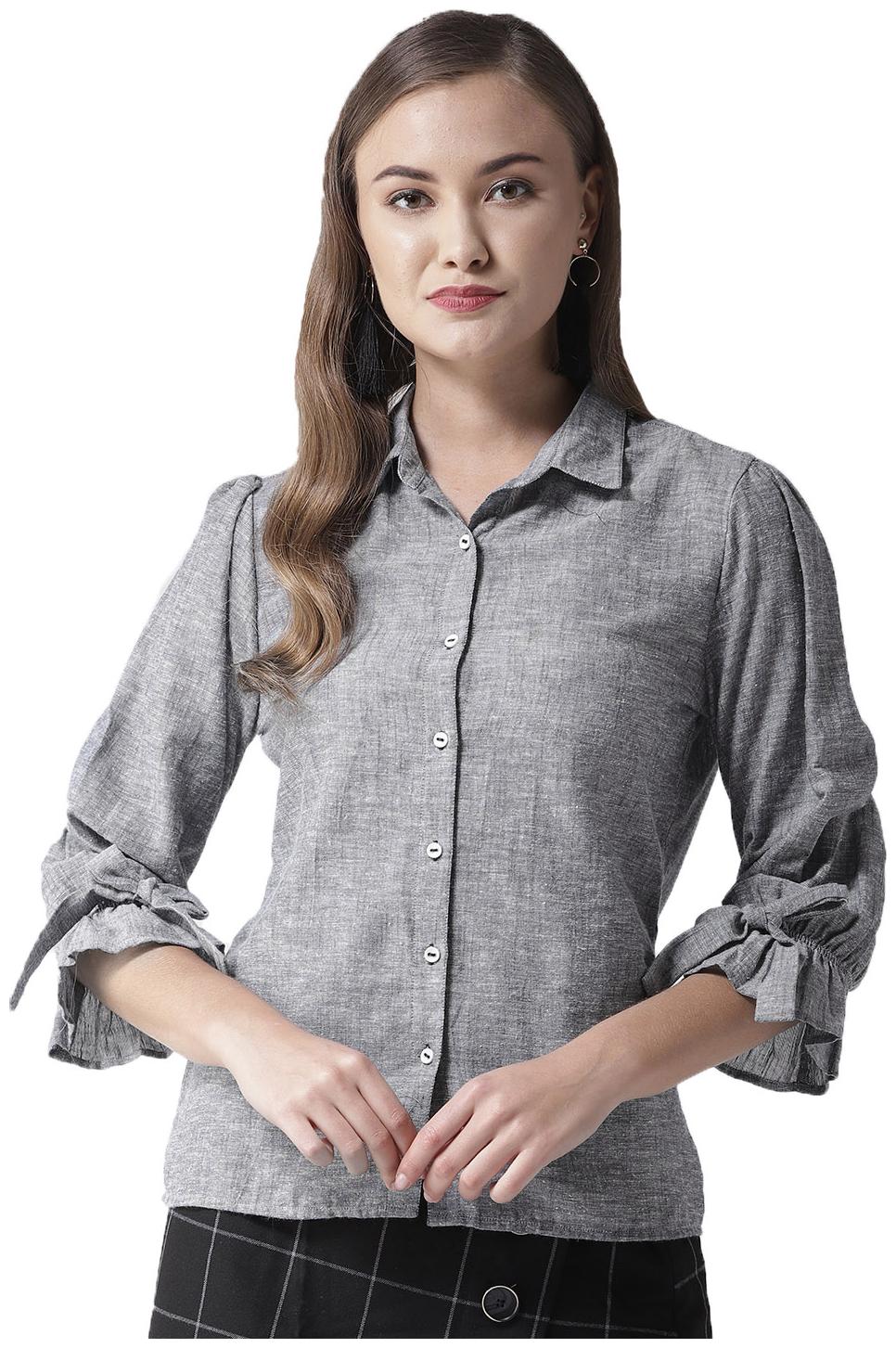 

Style Quotient Women Blue Solid Regular Fit Shirt