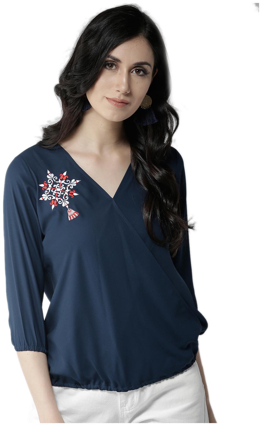 

Style Quotient Women Solid Regular top - Blue