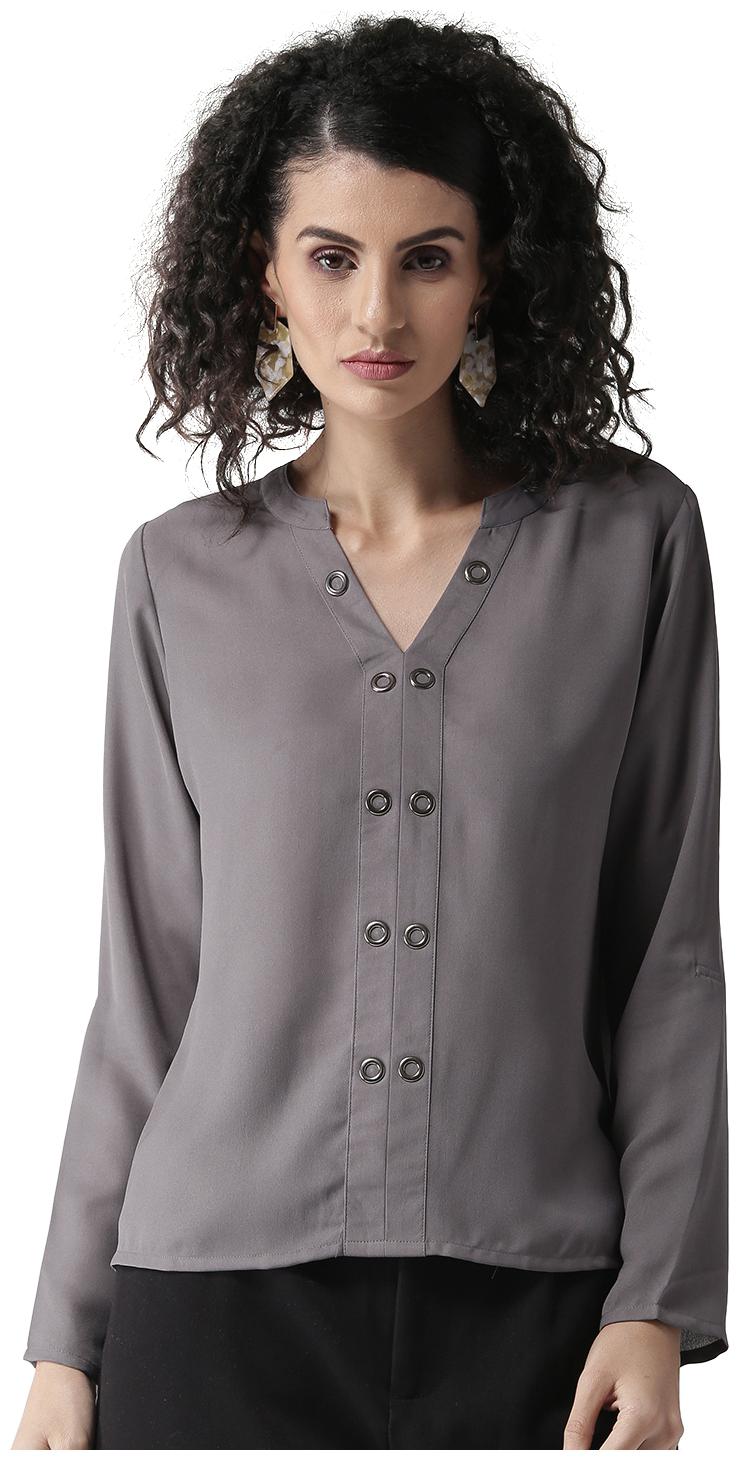 

Style Quotient Women Grey Solid Regular Fit Shirt