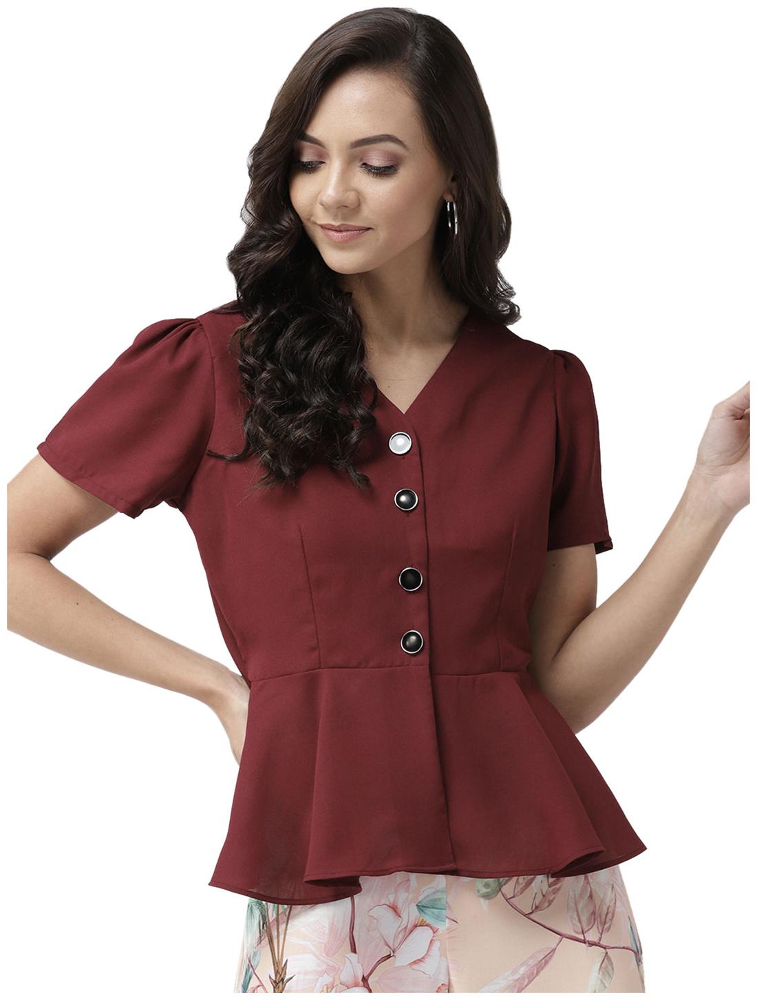 

Style Quotient Women Solid A-line top - Red