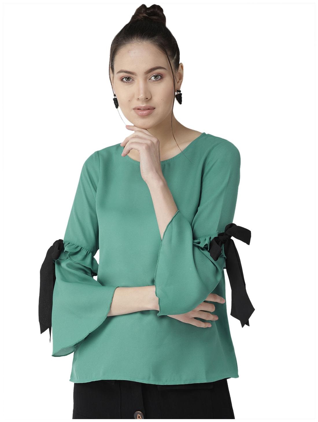 

Style Quotient Women Solid A-line top - Green