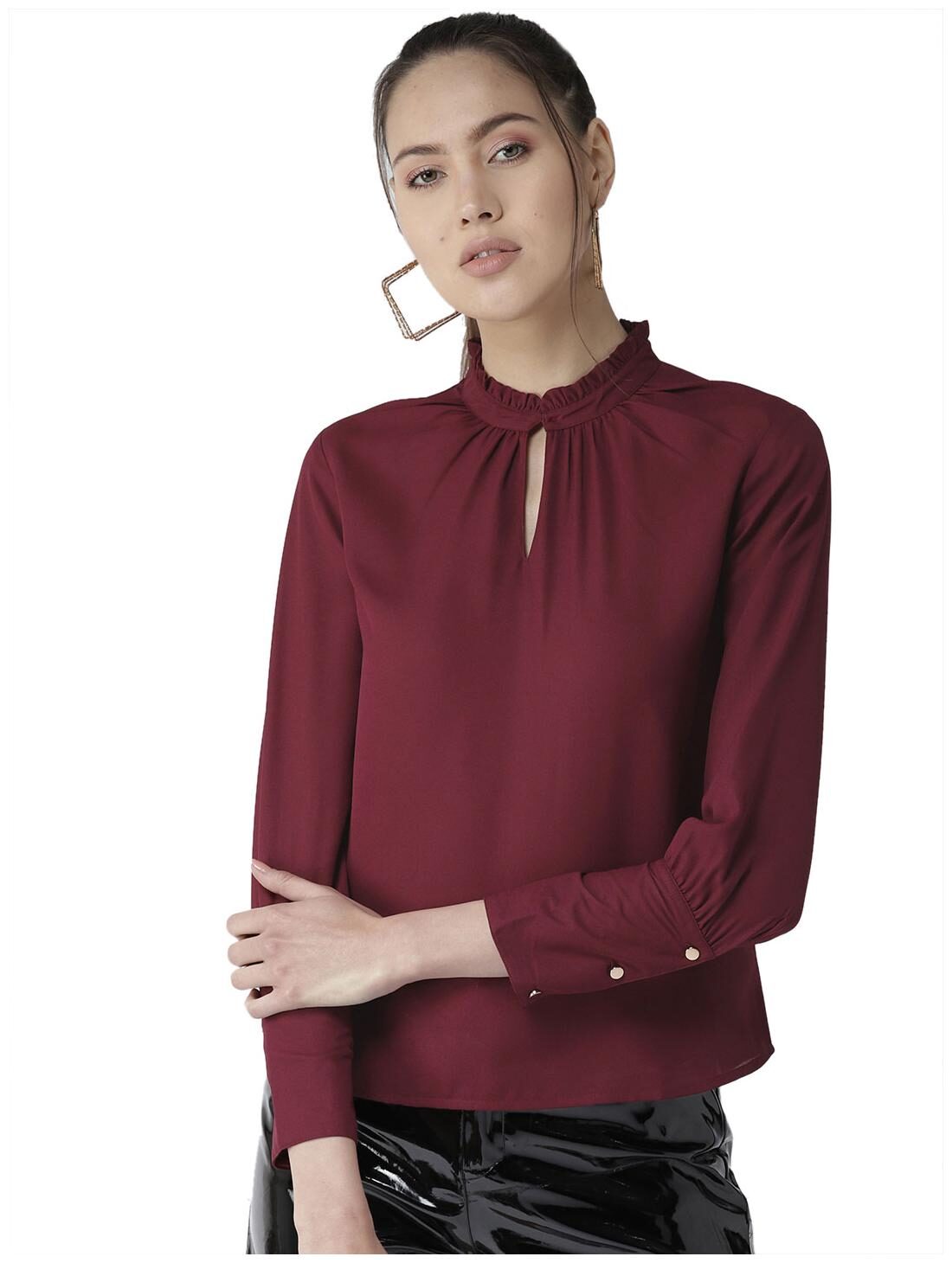 

Style Quotient Women Solid A-line top - Red