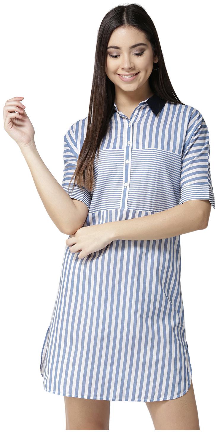 

Style Quotient Blue Striped Shirt dress