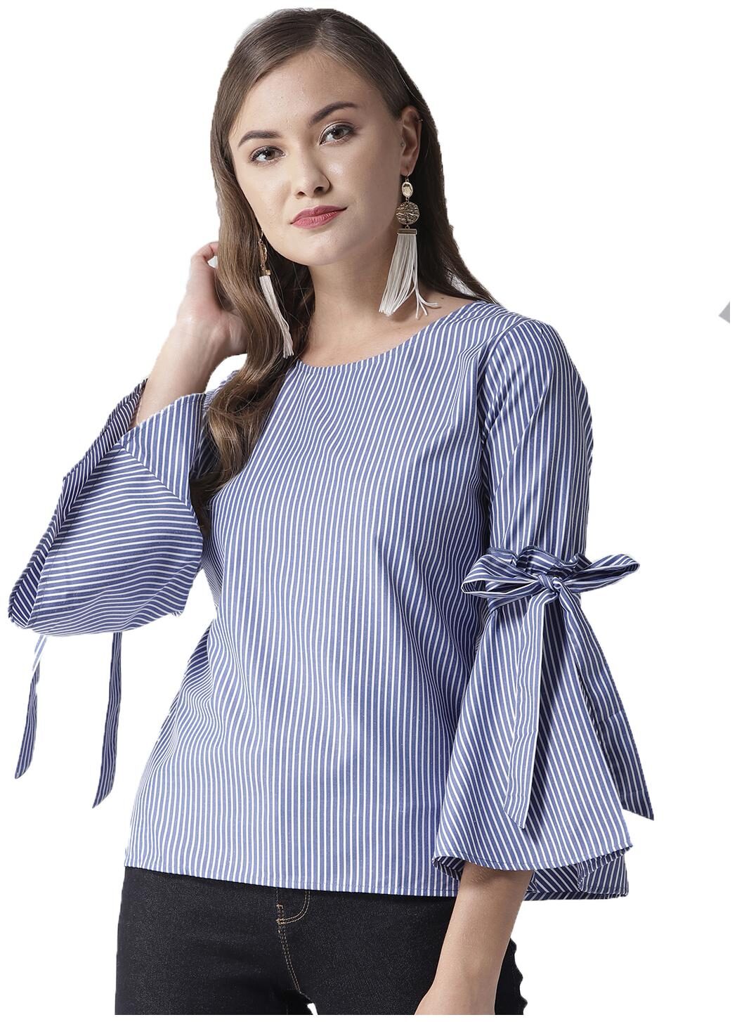 

Style Quotient Women Striped Regular top - Blue