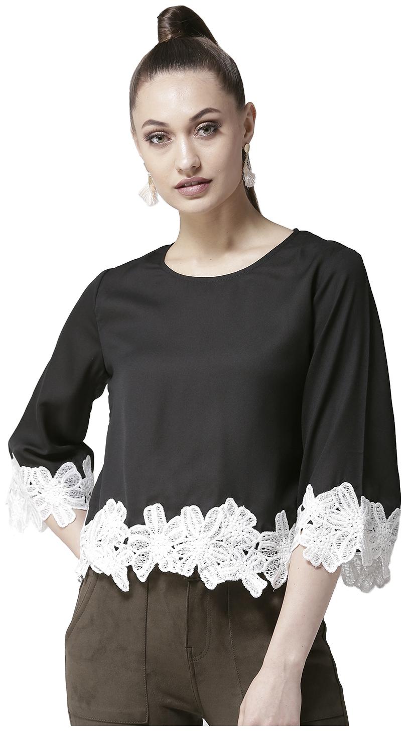 

Style Quotient Women Solid A-line top - Black