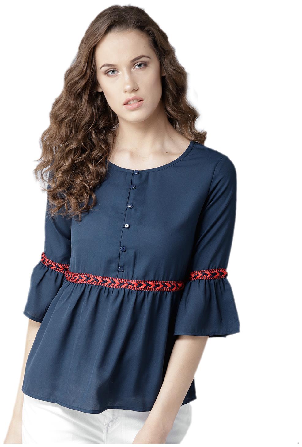 

Style Quotient Women Solid Regular top - Blue