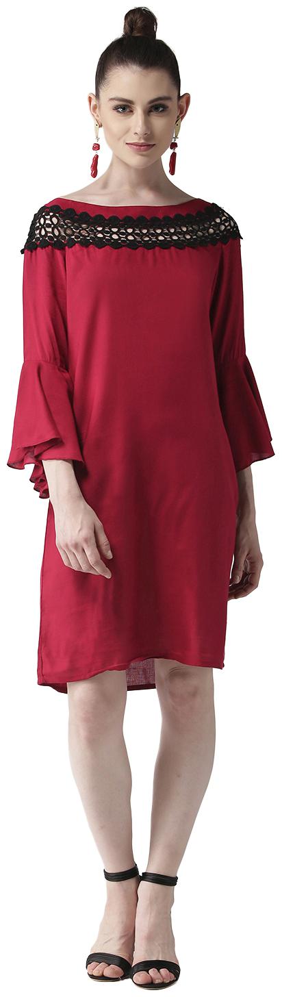 

Style Quotient Maroon Solid Sheath dress
