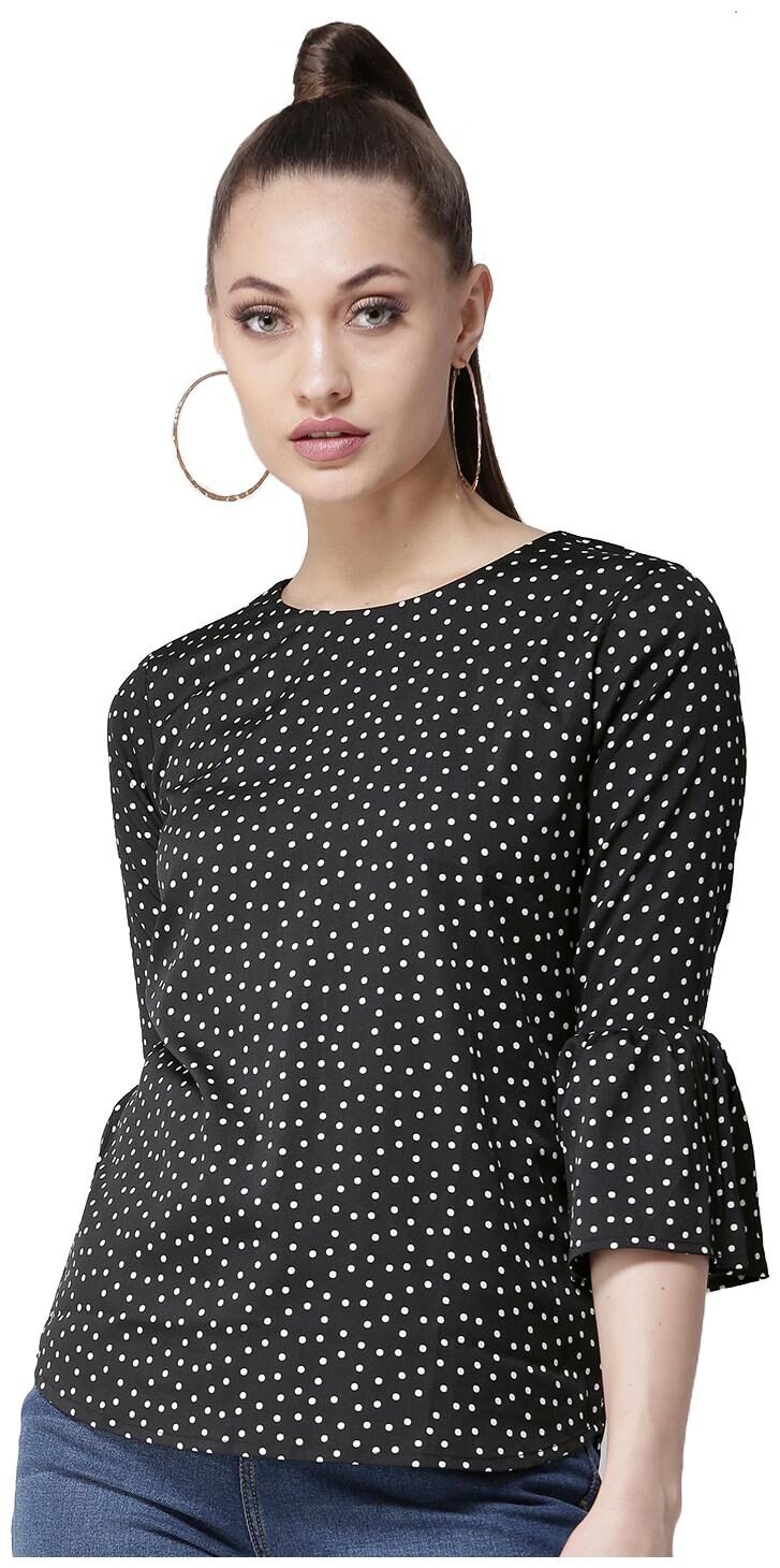 

Style Quotient Women Polka dots A-line top - Black