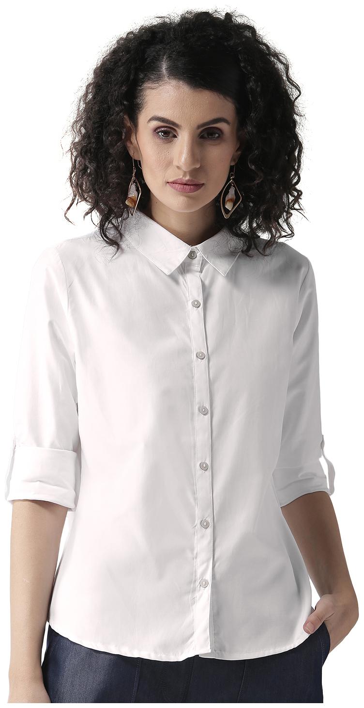 

Style Quotient Women White Solid Regular Fit Shirt