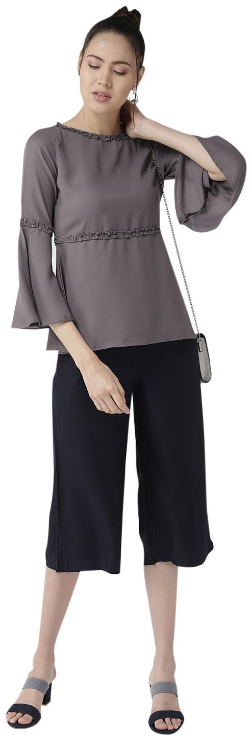 

Style Quotient Women Solid A-line top - Grey