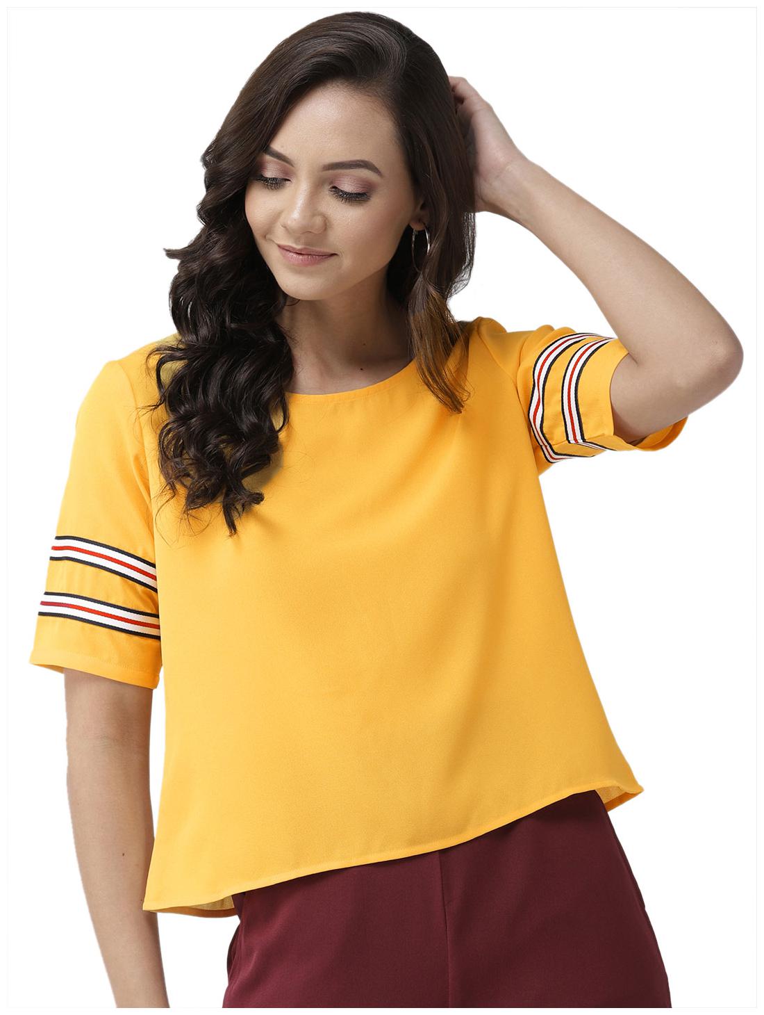 

Style Quotient Women Solid A-line top - Yellow