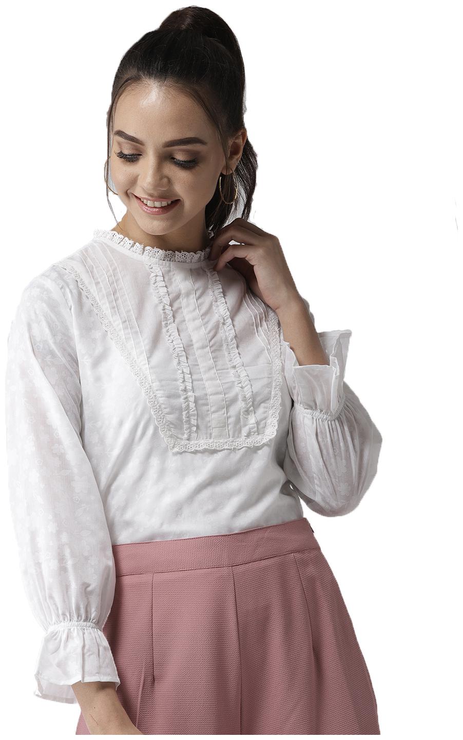 

Style Quotient Women White Printed Regular Fit Shirt