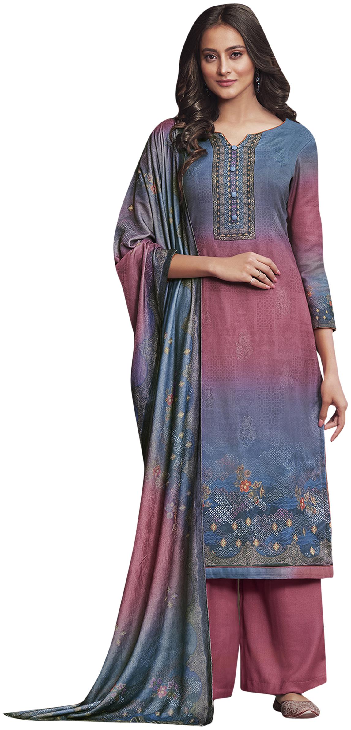 

Stylee Lifestyle Purple Unstitched Kurta with bottom dupatta With dupatta Dress Material