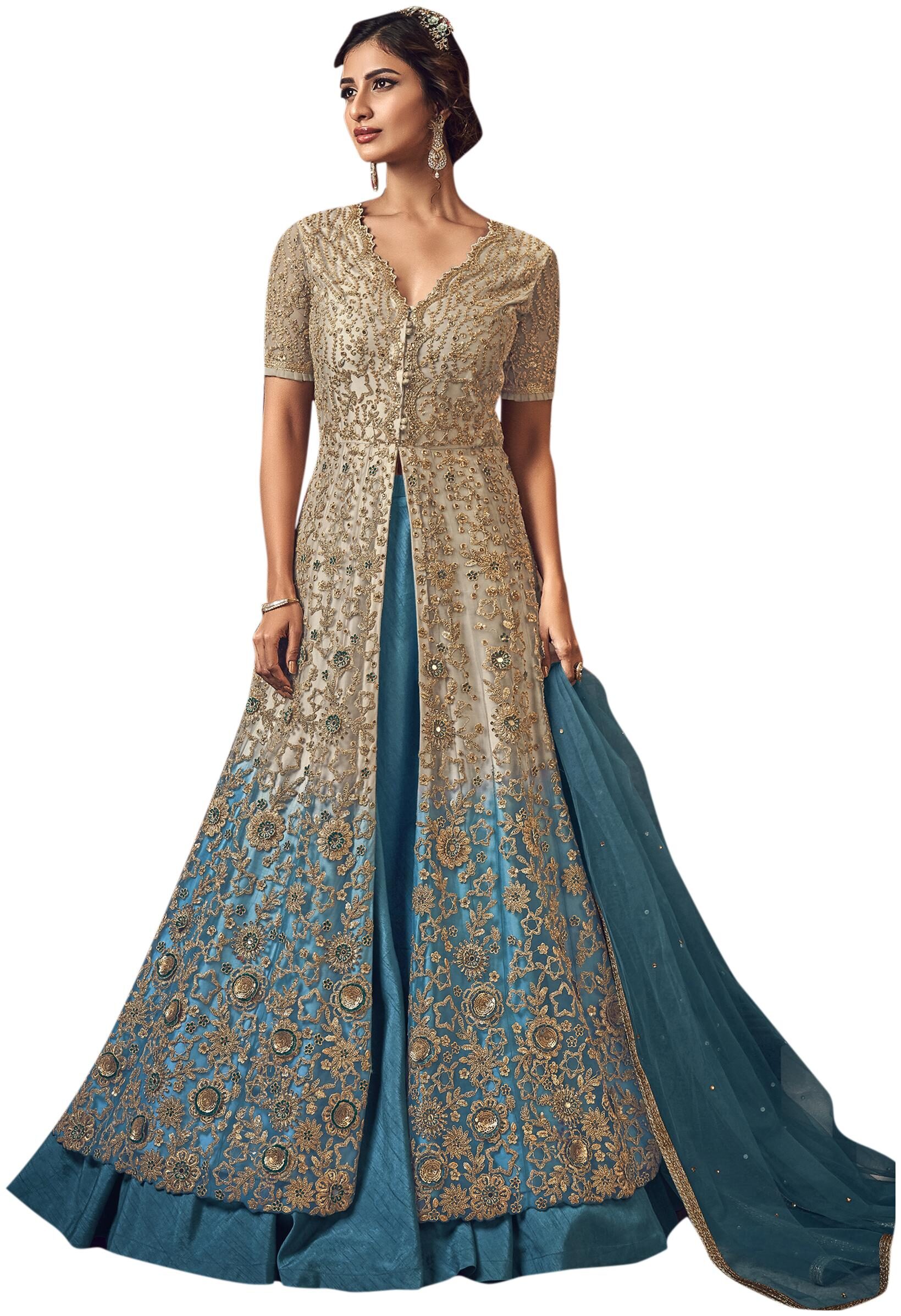 

Stylee Lifestyle Women Net Beige Dress Material